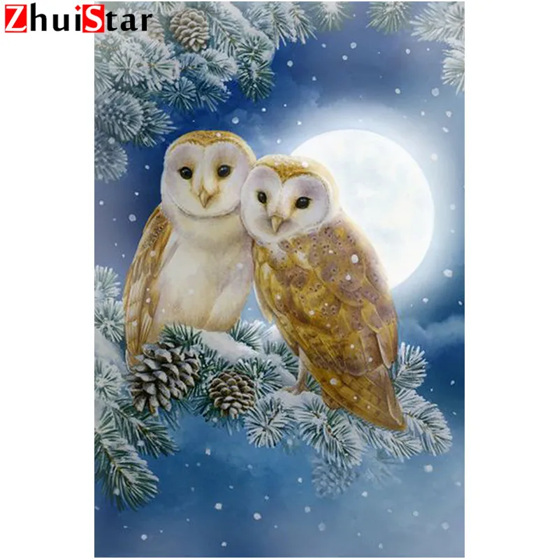 

Square Diamond 5D DIY Diamond Painting Animal Owl Diamond Embroidery Rhinestone Mosaic Cross Stitch Pattern Home Decor ZWQ