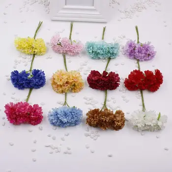 

High quality 72 pcs / batch Silk Artificial flower Stamens Daisy Bouquet Wedding decoration DIY Scissors Decorative wreaths