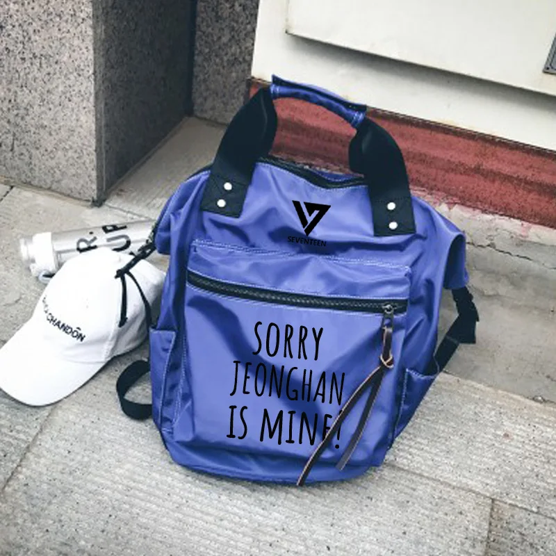 Kpop Harajuku рюкзак Idol Забавный Mochila Seventeen 17 рюкзаки для девочек-подростков школьная сумка холщовый рюкзак в стиле хип-хоп - Цвет: blue 4