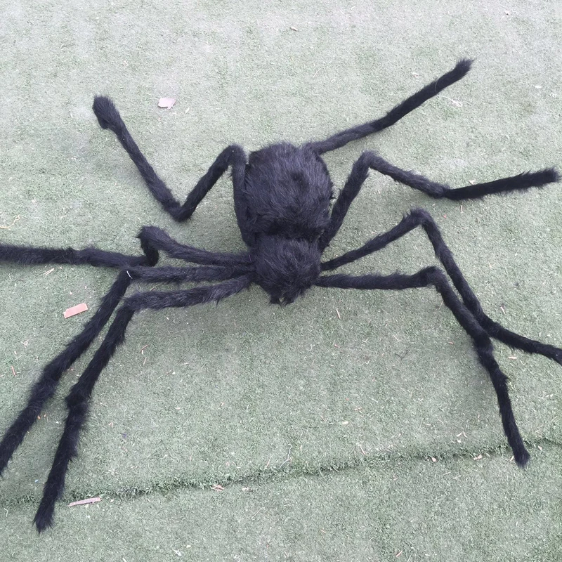 poseable furry spider light giant spider halloween decorations holiday halloween props haunted house ideas party yard