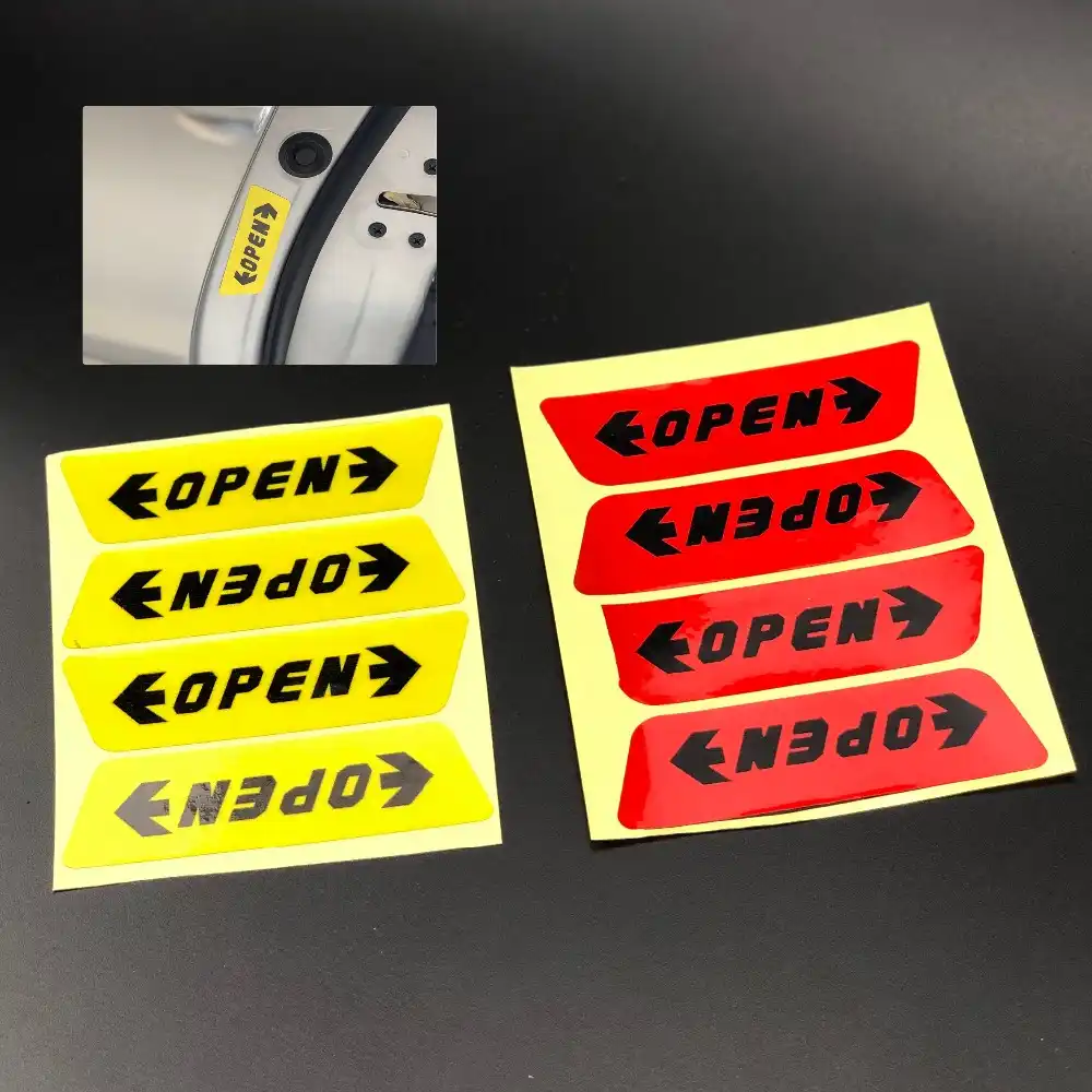 Car Door Open Warning Sticker For Smart Forfour Fortwo Forjeremy