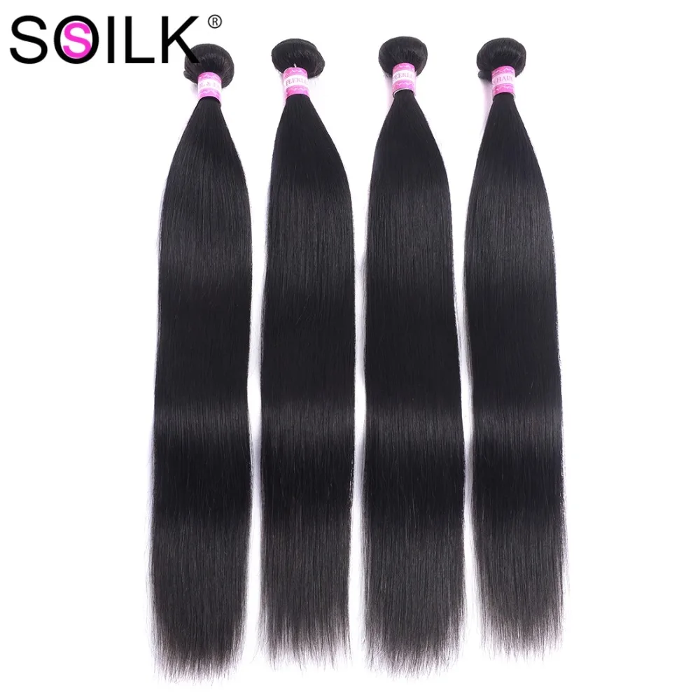 

So Silk Peruvian Straight Hair Bundles 3/4 Pieces/Lot True to Length Remy 100% Human Hair Weave Bundles Natural Color