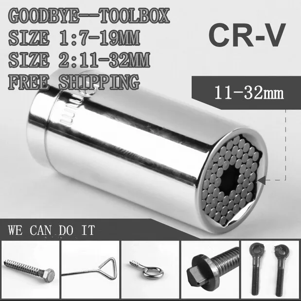 G 11 32MM in 1pcs gator grip wrench Universal socket ratchet wrench