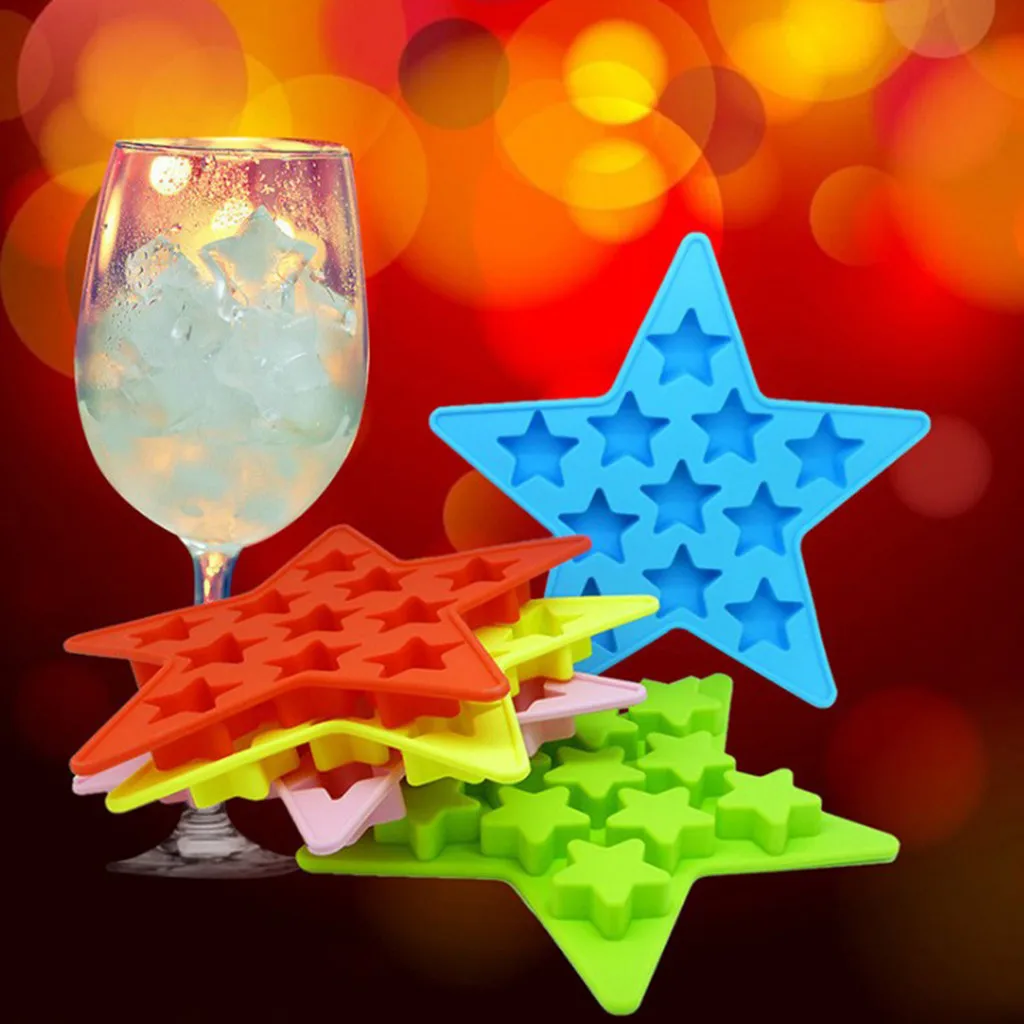 11-Hole Food Grade Silicon Star Shape Ice Cube Mold Party Brick Square Whiskey Lce Block Maker Tray z0527#G30 | Дом и сад