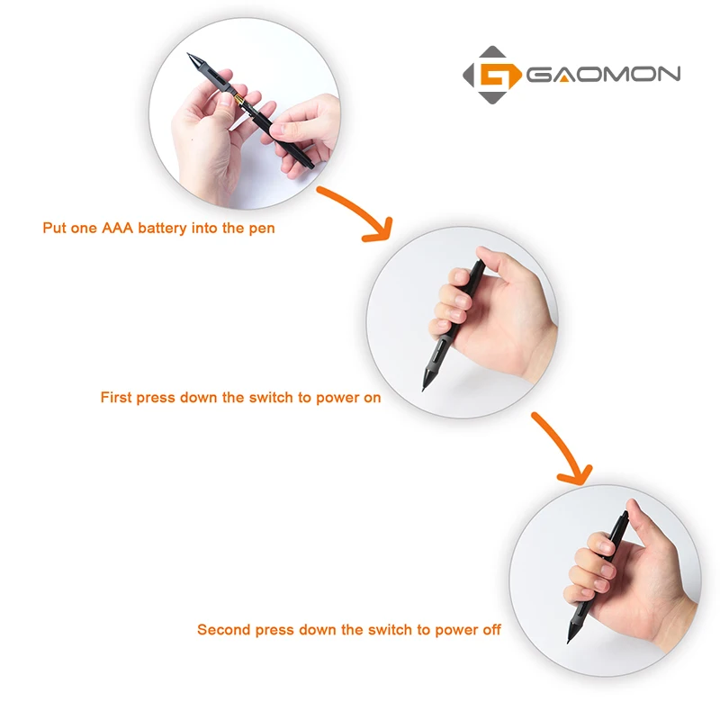 GAOMON ArtPaint AP10 цифровая Батарейная ручка беспроводной Активный стилус для