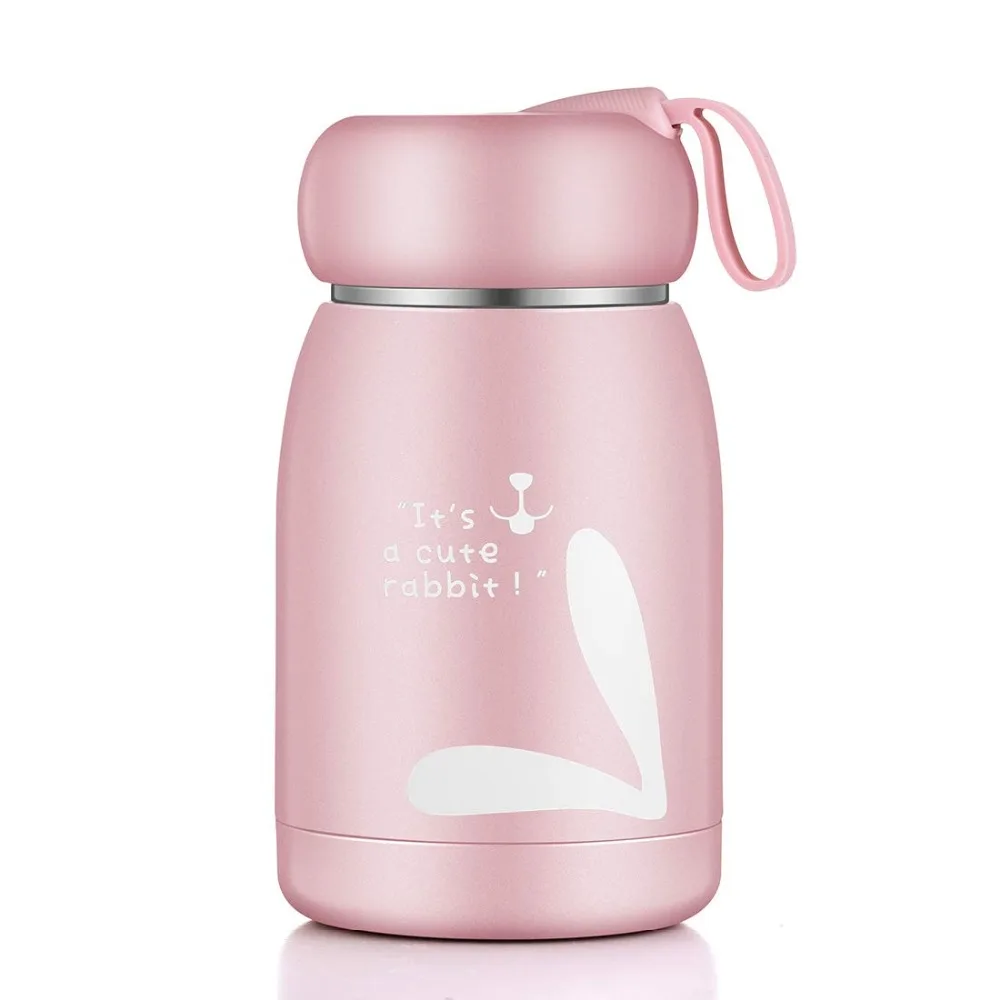 oneisall 320ml Mini thermos Cup Female Travel Mug Korean Tumbler Cute Water Cup Simple Thermal