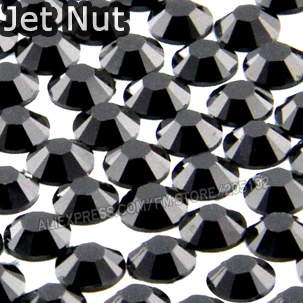 Блестящий Кристалл! 5 мм SS20 Ясно ногтей Кристаллы 1000 шт./пакет, Номера Hotfix Стразы Смолы Камни с плоским низом блестит для DIY Nail Art - Цвет: Jet Nut