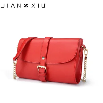 

JIANXIU Brand Women Messenger Bags Split Leather Shoulder Crossbody Bag Small Chain Belt Decoration Ladies Luxury Bags 3 Colors