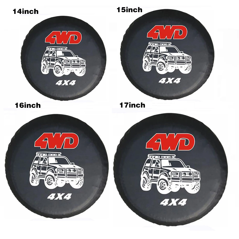 

Car-stying 4WD 4X4 14-17 Inch PVC Spare Wheel Tire Cover Case Bag Pouch Protector For Jeep Hummer for Ford Ecosport Skoda Yeti