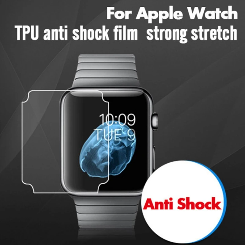 OOTDTY полная защита экрана TPU пленка для Apple Watch iWatch серии 1/2/3 38 мм 42
