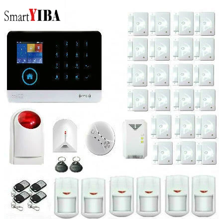 

SmartYIBA Wireless WIFI GPRS Home/School GSM Alarm System Security Kit Auto Dialing Support SMS arm/disarm and voice arm/disarm