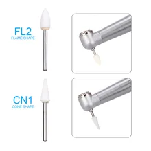 24 шт. стоматологические пламя и конус белый камень полировка FG боры FL2 абразивная фреза подходит высокоскоростной наконечник 1,6 мм стоматологические инструменты
