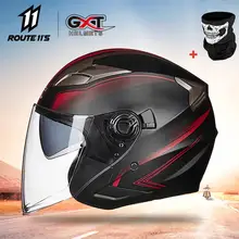 GXT Motociclo Del Casco Mezzo Del Viso ABS Moto Casco di Sicurezza Elettrica Doppia Lente Casco Moto Casco per Le Donne/Uomini Casco moto #