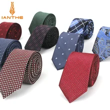 Мужской галстук, 6 см, обтягивающие галстуки в горошек, мужские галстуки, модные жаккардовые Классические деловые мужские свадебные платья, тканые тонкие галстуки