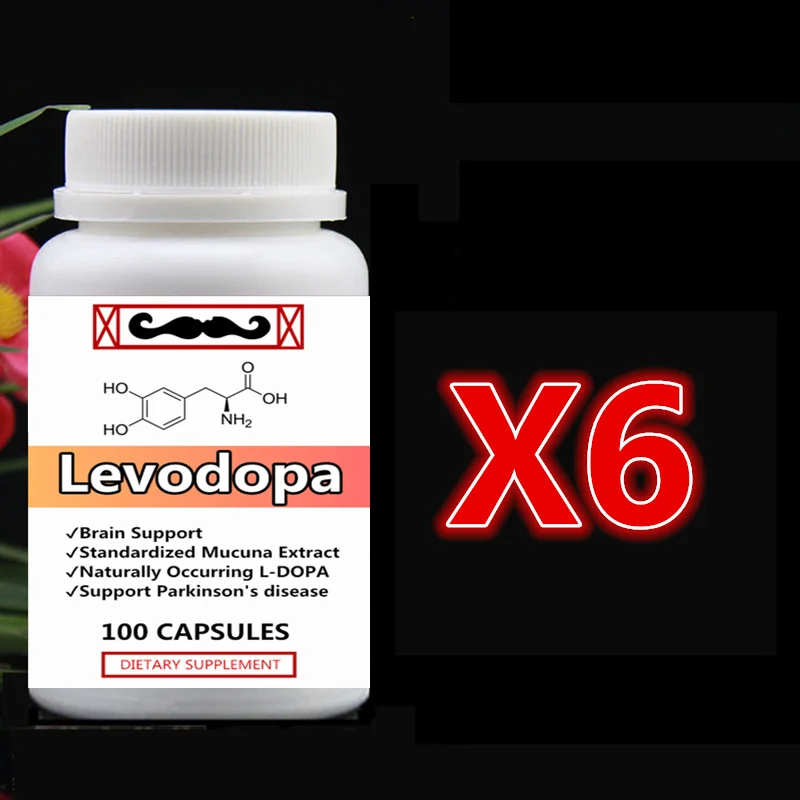 

6 bottle 600pcs,L-DOPA,Levodopa,Brain Function Support,Helps Parkinson's Syndrome, Pure Mucuna Extract with Dopamine,LDOPA