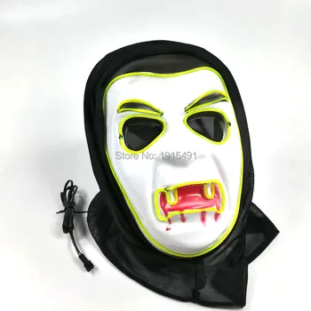 

High-quality Cartoon Shape EL wire Mask with Function of Flashing/Sound Activated Cool LED Neon Mask for Role Play,Dance Party
