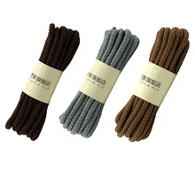 1 пара шнурков 120 см из полиэстера и хлопка, Круглый однотонный шнурок, скрученные ботинки, высококачественные брендовые модные шнурки