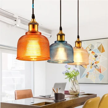 

JAXLONG Modern Colorful Glass Pendant Lights Kitchen Dining & Bar Led Hanging Lamp Dinning Bar Restaurant Light Fixture Lustre