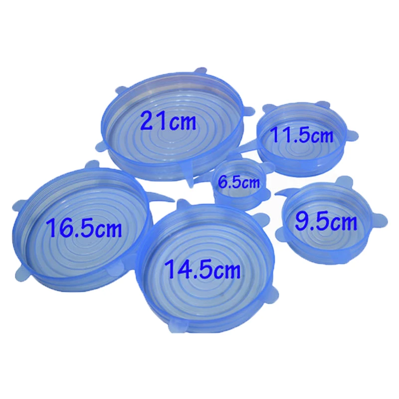 Universal Silicone Lids Stretch Suction Cover (6pcs)