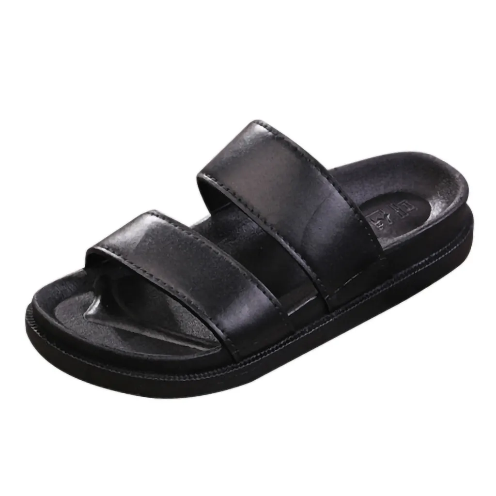 

SAGACE Casual mid-Heel Anti-Skid Slip On Simple Outdoor Beach Slippers Summer Fashion men's Shoes non-slip thick-soled Shoes
