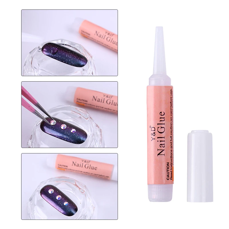 

NEE JOLIE 5pcs Nail Adhesive Glue Fast-dry for UV Gel Acrylic Manicure Nail Art Decoration
