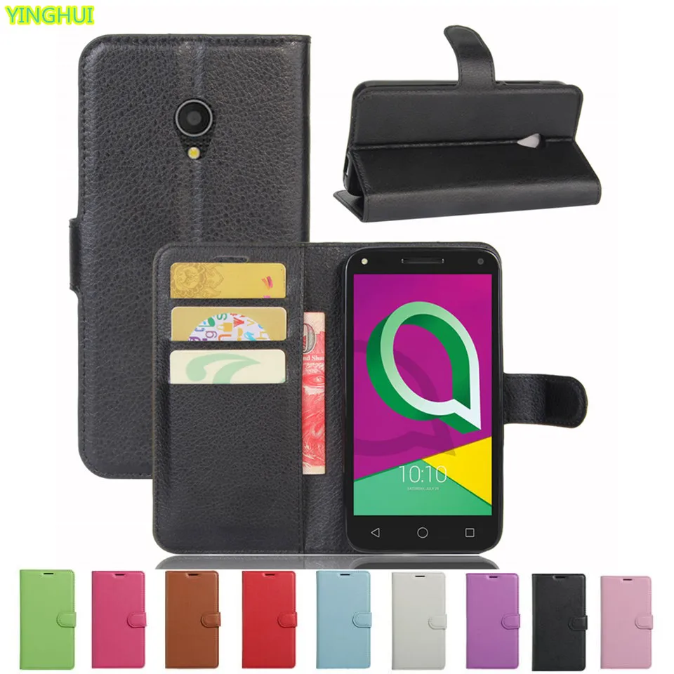 

For Alcatel U5 3G Case Luxury PU Leather Back Cover Case For Alcatel U5 3G U5 4047D 4047 Case Flip Protective Phone Cover Bag