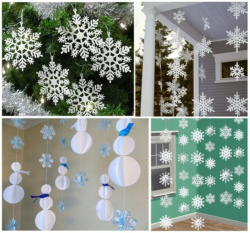 Frozen Party Supplies 3M Silver White Snowflake Shape Paper Garland Christmas Wedding Decoration Scene New Year Decor ZA3612 Frozen Party Supplies 3M Silver White Snowflake Shape Paper Garland Christmas Wedding Decoration Scene New Year Decor ZA3612