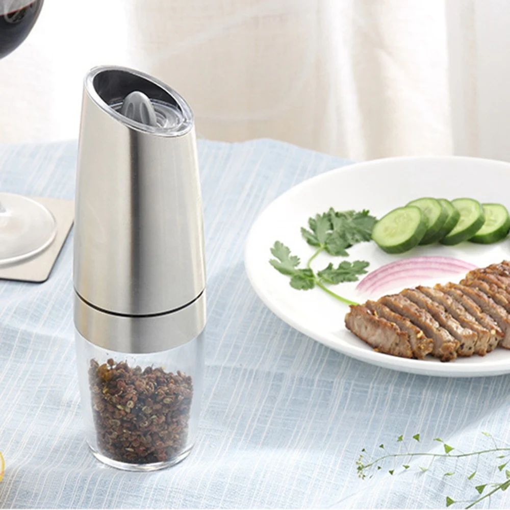 Ceny Automatyczne elektryczne młynek do pieprzu LED Light sól pieprz szlifowanie butelki automatyczne młynki do przypraw przyprawy kuchenne Grind Tool