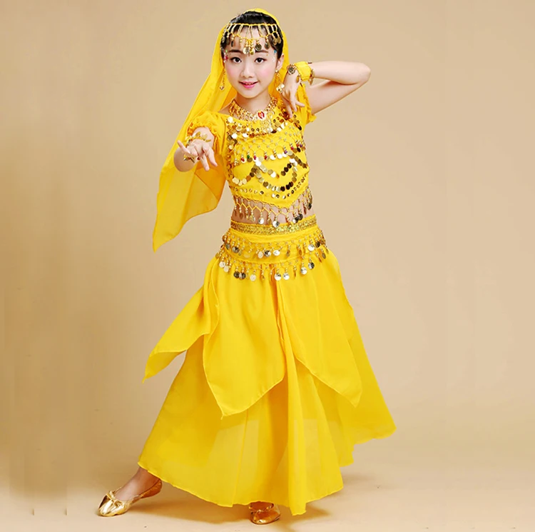 New Kids Belly Dance Costume Children Dance Costumes Girl Belly Dance Dancer Clothes Kid Indian Dance Costumes For Kids 4pcs/set