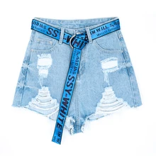 Винтаж рваные мульти отверстия свет синий, серый Джинсовые шорты Для женщин Повседневное карманные джинсы шорты Высокое качество Лето Шорты для девочек