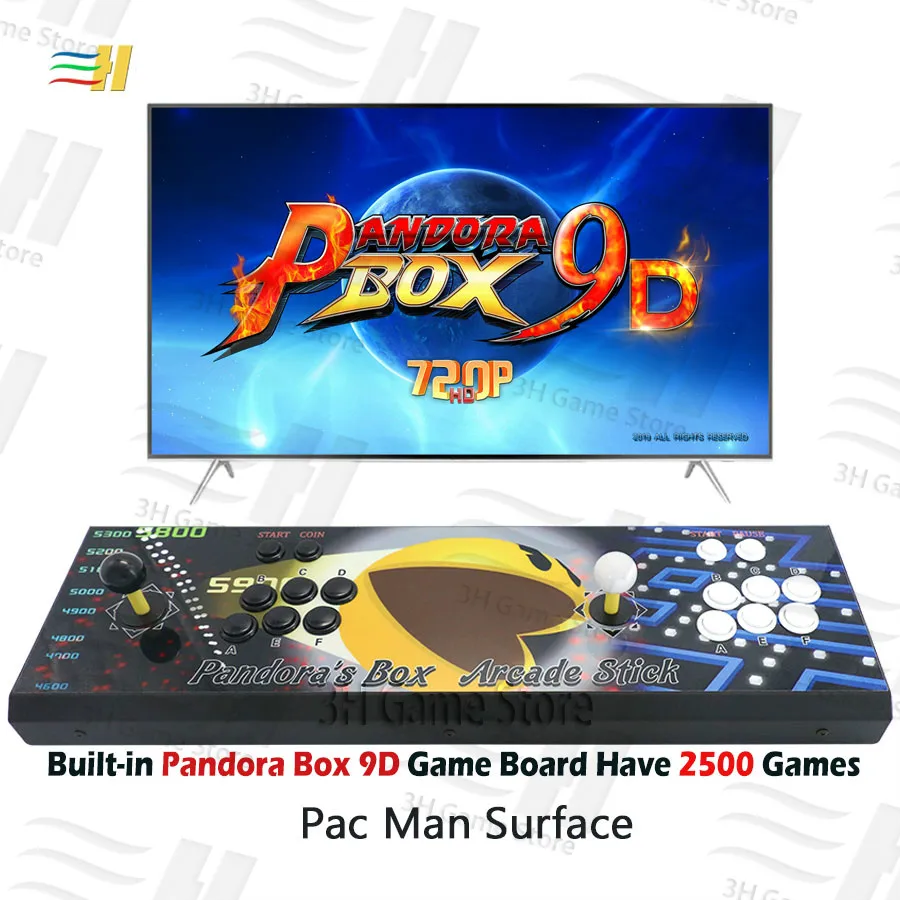 Pandora box 9d 2500 В 1 8 кнопочная консоль аркадная игра maichine контроллер 2 игрока джойстик usb подключение 3P 4P геймпад 3d