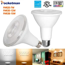 6 шт./лот Горячая 110 В 220 В прожектор светодиодный свет лампы 7 Вт 12 Вт 15 Вт лампа накаливания заменена ультра яркой E27 Светодиодный лампа накаливания par