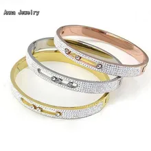 Дизайн, браслет с чешскими бриллиантами, подвижные камни, нержавеющая сталь, металл, с грязью, клееные камни, ослепительный замок, браслет для женщин