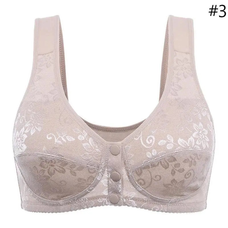 Lingerie Front Close T-back Bra For Women Wireless Cotton BrasLeisure Comfortble Underwear Plus Size 44 42 40 38 36 34 backless bra Bras