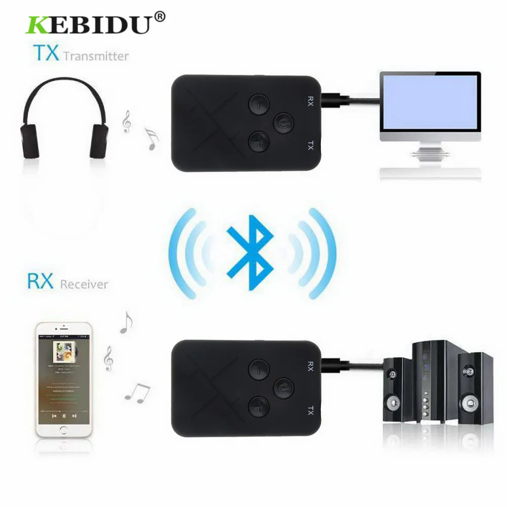 KEBIDU 2 в 1 беспроводной Bluetooth передатчик приемник адаптер v4.2 стерео A2DP 3 5 мм аудио
