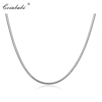 

3mm Snke Link Chains Necklace,Vintage 925 Sterling Silver For Women,Simple Snake Silver Necklace