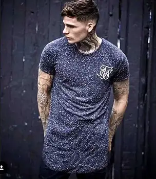 

2019 New Summer Tops Tees silk T-shirt black Splash ink spot long style Hip Hop T-shirt Men Tshirts