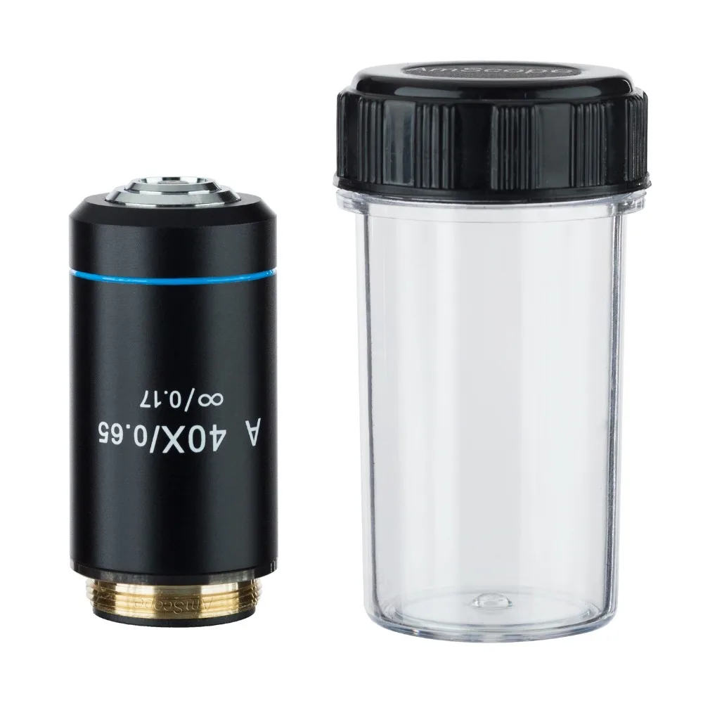 AmScope 40X бесконечный Ахроматический микроскоп объектив с черной отделкой A40X INF