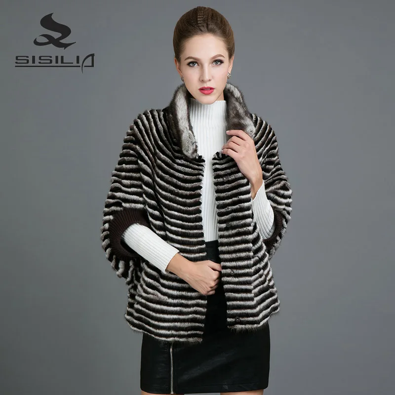 SISILIA Customizable Mink Fur Bat type Coats Women Fur Double sided