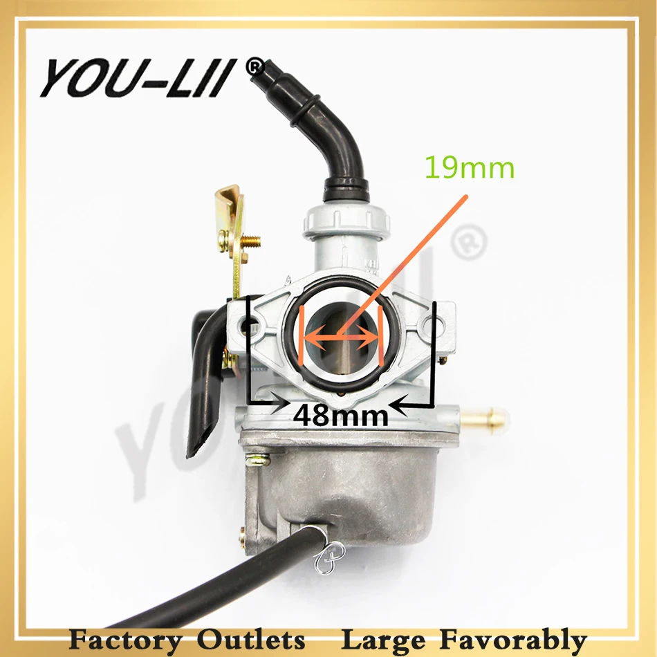 YOULII OEM 19 мм PZ19 МОТОЦИКЛ КАРБЮРАТОР автоматический 50cc 70cc 90cc 110cc atv грязь велосипед