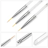 3Pcs/Set Crystal Fine Liner Brush Nail Art Striping Brushes Thin Line Nail Brush Detail Painting Pen Gel Nail Painting Tools 4