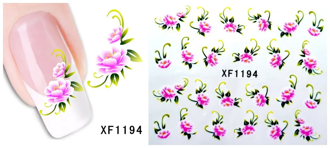 Любовь мультфильм Медведь Дизайн переводные наклейки для ногтей переводные наклейки для девушек и женщин инструменты для маникюра наклейки для ногтей XF1200