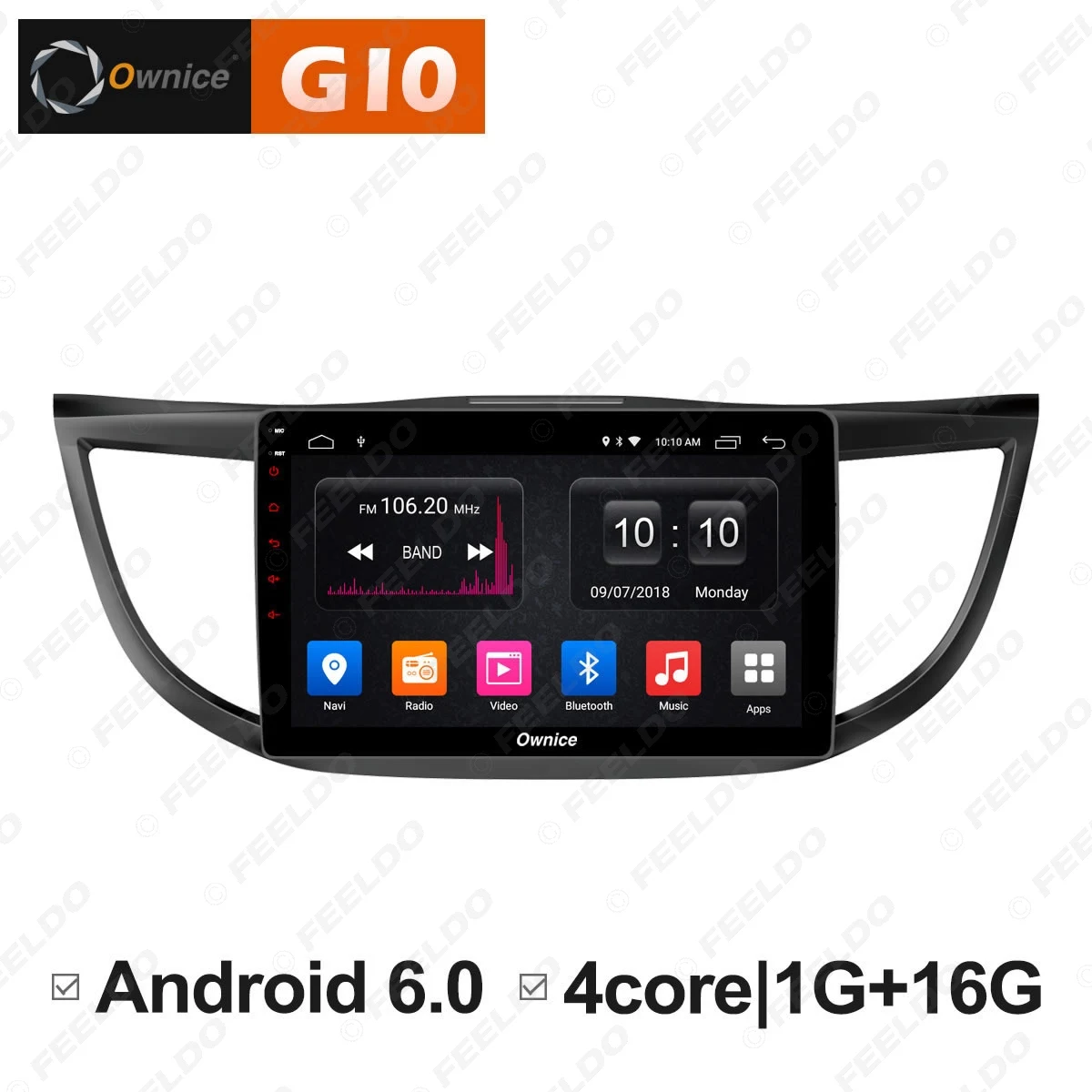Top FEELDO  10.1 " 2.5D Nano IPS Screen Android 6.0 Octa Core/DDR3 2G/32G/4G LTE Car Media Player For CR-V 2012-2016 (CR-V 4) 0