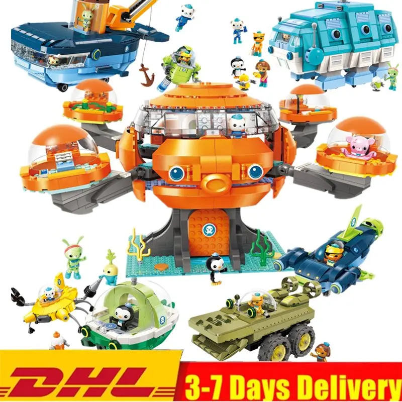

HOT NEW 5Pcs/Set Creator Ideas City Octopus 2.0 Octopod Octonauts kits Cartoon Building Blocks Model Sets Kids Compatible Duplo