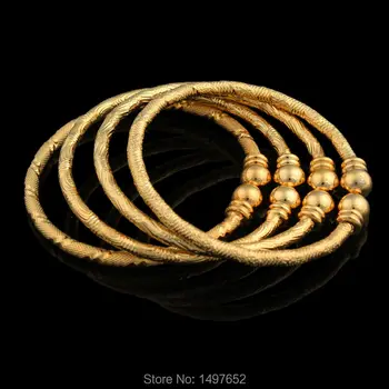 

Luxury Dubai Gold Baby Bangle Jewelry For Boys Girls18K Gold Color Ethiopian Kids Bangles Bracelet Jewelry