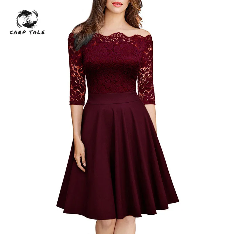 Image Women Fashion Dress Half Sleeve O neck Print Casual Slim plus size Summer dresses woman party night CARP TALE 2019 new