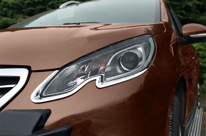 ABS Хром Передняя фара лампа веко украшения крышки отделкой 2 шт. для peugeot 2008