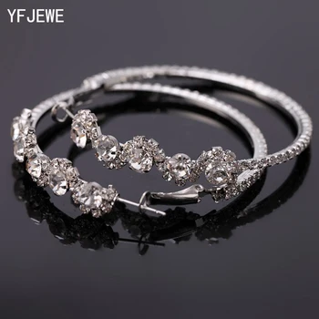 

2018 Fashion Jewelry Manufacturers Selling Super Flash Crystal Rhinestone Plating Big Size Hoop Earrings For Women #E062
