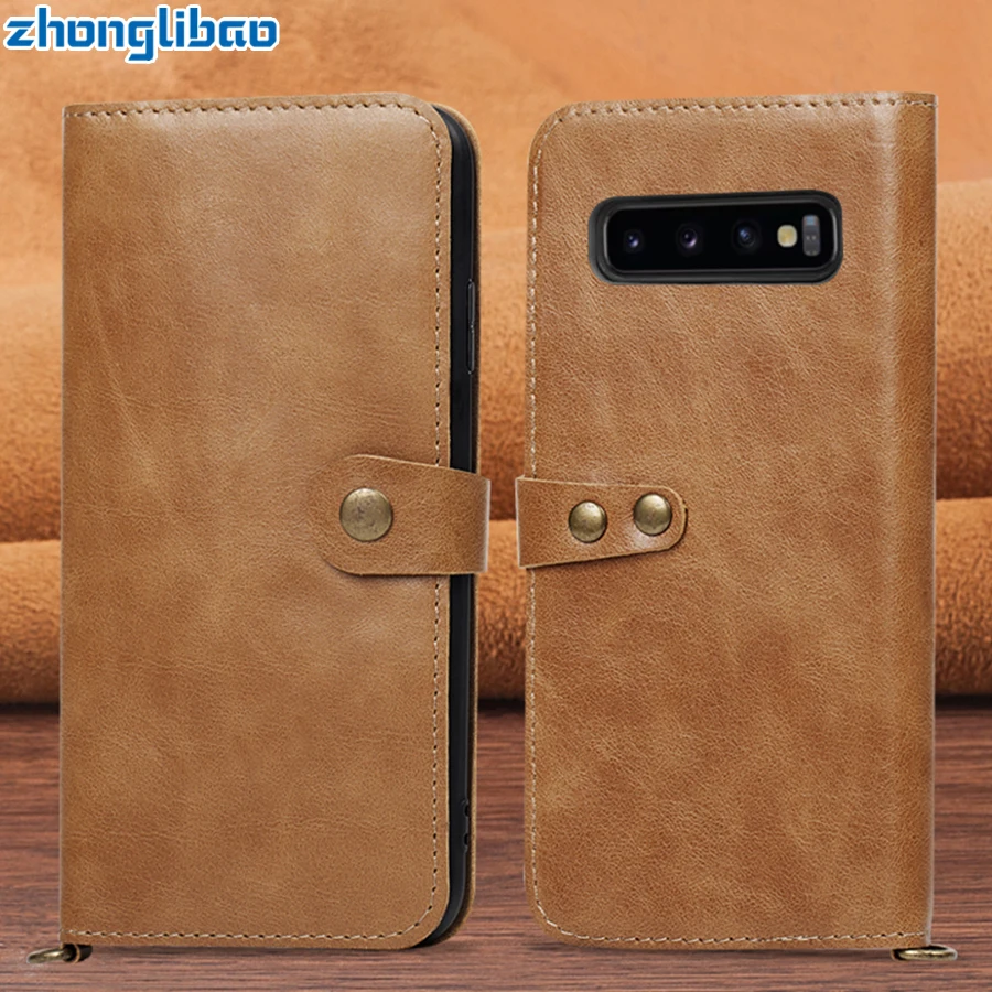 Роскошный чехол из воловьей кожи в деловом стиле для Samsung S10 Plus Lite S10e Note 9 книжка с