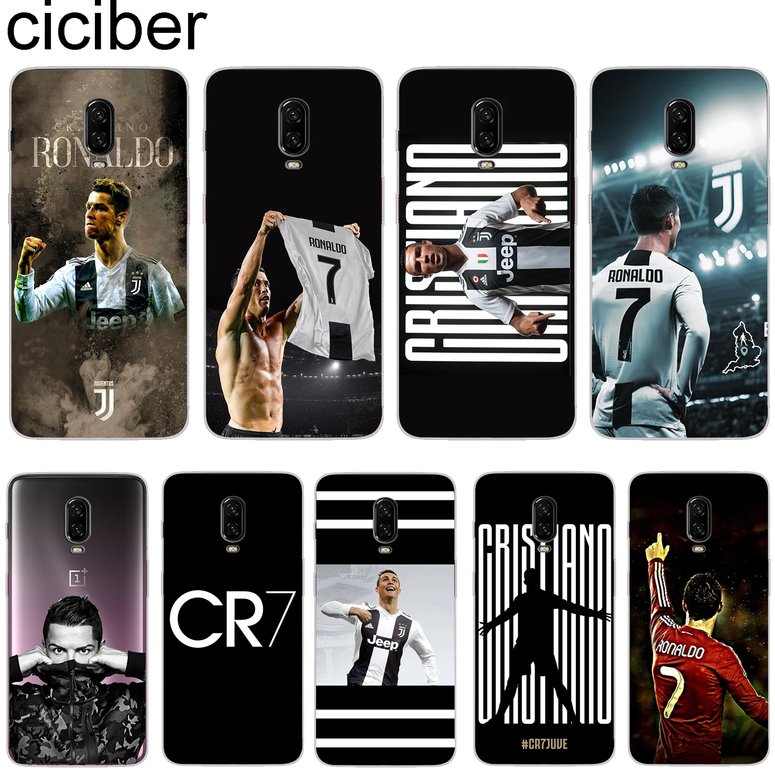 

ciciber For Oneplus 6 6T 5 5T Soft Silicone Phone Cases Cover Clear TPU For 1+ 6T 6 5T 5 Cristiano Ronaldo CR7 Coque Capa Fundas